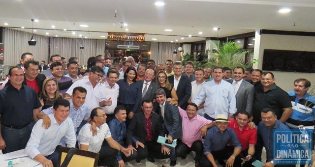 Grupo de prefeitos piauienses com Júlio César em Brasília (Foto: Divulgação/Assessoria)