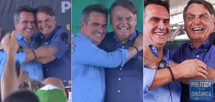 Grudados: Ciro e Bolsonaro demonstraram um entendimento que deve ser o pilar das campanhas de presidente e de governador no Piauí em 2022 (fotos: Reprodução)