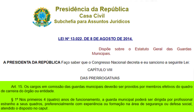 Nomeação de Nixon Frota para comando da Guarda 4 anos após o início do funcionamento da instituição contraria a lei (imagem: reprodução)