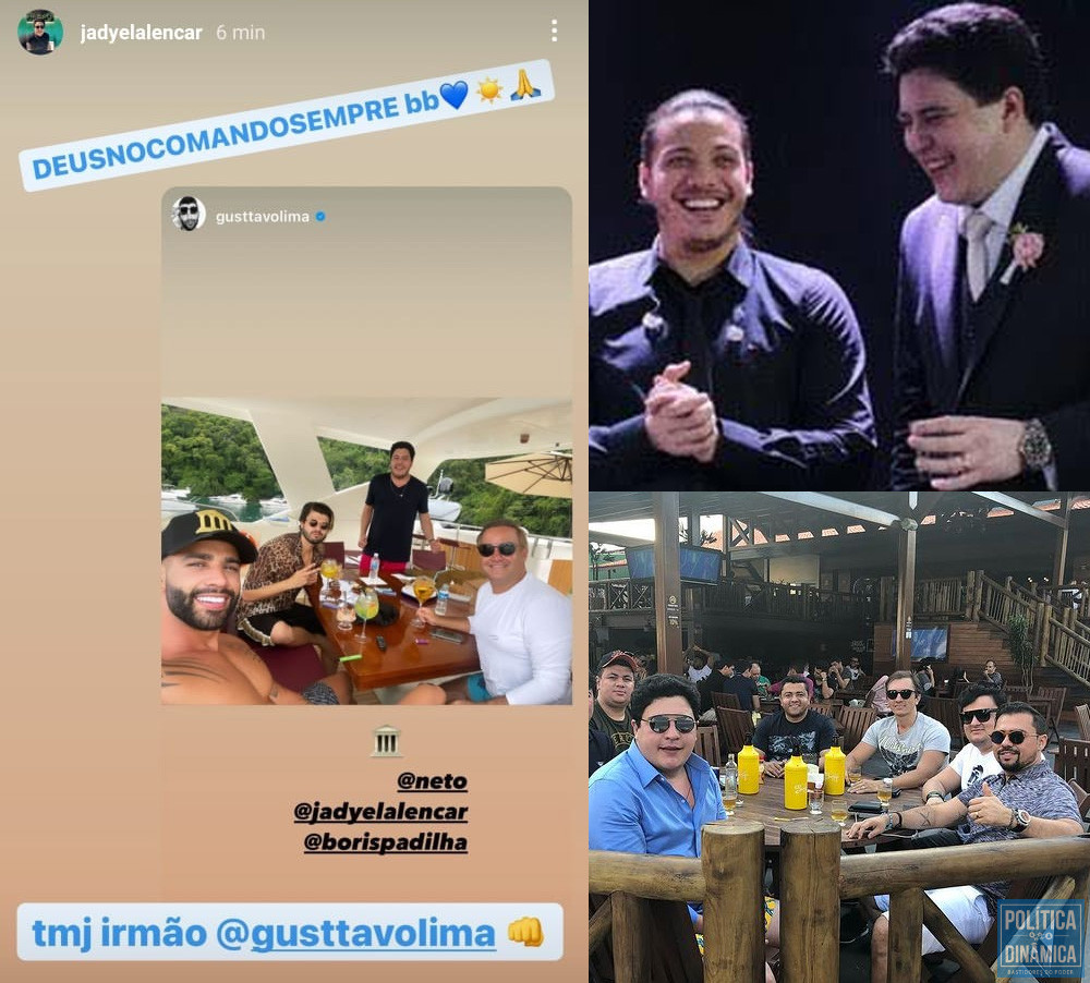 Amigos famosos: Gusttavo Lima, Wesley Safadão e Xandy Avião são alguns dos nomes de amigos que fazem de Jadyel uma "celebridade" que pode surfar na fama para conseguir um mandato de deputado (fotos: Instagram)