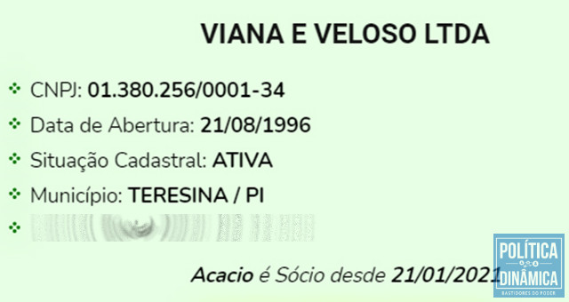 O sobrinho virou sócio no ano em que o tio virou vice-prefeito; a razão social da empresa não mudou, segundo fonte, para não chamar atenção (imagem: reprodução)