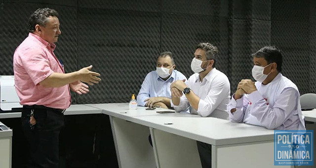 Gilberto Albuquerque, enquanto era diretor do HGV: reunião com Florentino e Pablo, investigados pela PF, e com o governador Wellington Dias (foto: Instagram)