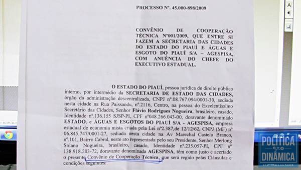Convênio foi assinado em 2009 e trata do esgotamento de Teresina. 