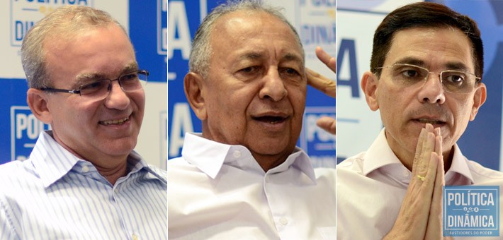 Números da pesquisa estimulada: Firmino 45,67%; Dr. Pessoa 26,33%; Amadeu 8,44% (fotos: Jailson Soares | PoliticaDinamica.com)