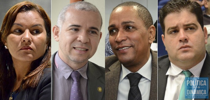 Celene Fernandes, Tiago Vasconcelos, Pastor Levino de Jesus e Luís André passam boa parte do tempo tendo que se explicar os eleitores de Teresina (fotos: Jailson Soares | PoliticaDinamica.com)