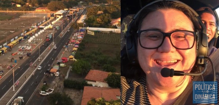 Jôve e um desconhecido passeiam no helicóptero da polícia Militar do Piauí (imagens: Facebook)