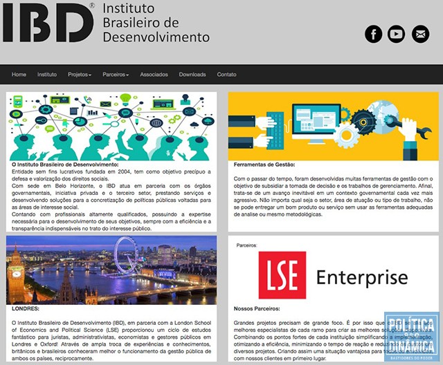 No site do IBD é possível comprovar a parceria que o instituto mantém com a LSE. Novamente o nome de Olavo surge como representante do Instituto Brasileiro de Desenvolvimento no Piauí (imagem: reprodução)