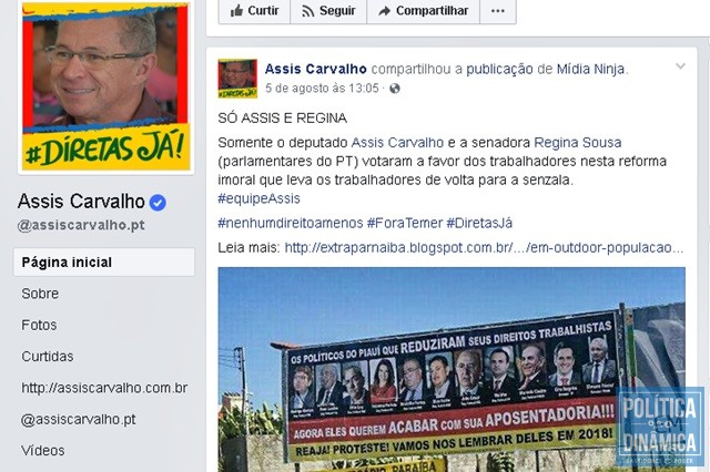 Foto expõe até Marcelo Castro, que defende Lula e Wellington (Foto: Reprodução/Facebook)