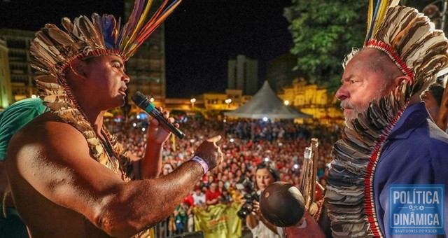 Com adereços indígenas, Lula reinventa imagem de político próximo do povo (Foto: Ricardo Stuckert/Instituto Lula)