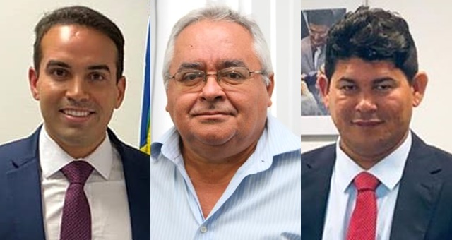 Da esquerda à direta, o vereador Ivon, o ex-prefeito Zito e Chico da Moto.