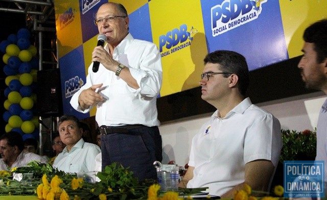 Geraldo durante discurso na sede do PSDB/PI (Foto: Gustavo Almeida/PoliticaDinamica)