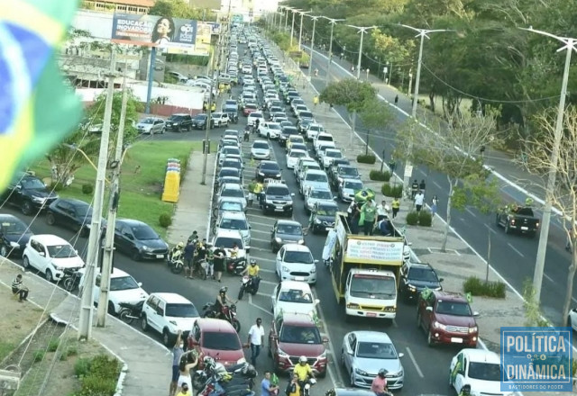 Manifestação a favor do governo Bolsonaro na avenida Raul Lopes. (foto: Instagram Major Diego)