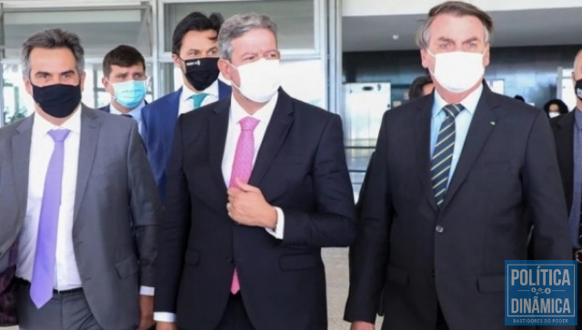 Ciro Nogueira, Arthur Lira e Bolsonaro. 