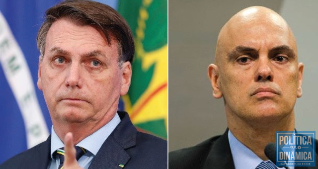 Jair Bolsonaro e o ministro Alexandre de Moraes. 