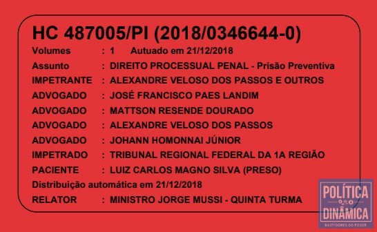Paes Landim está na lista de advogados que entraram com o pedido de Habeas Corpus que foi negado ao empresário Luiz Carlos da Locar, em dezembro de 2018 (imagem: reprodução)