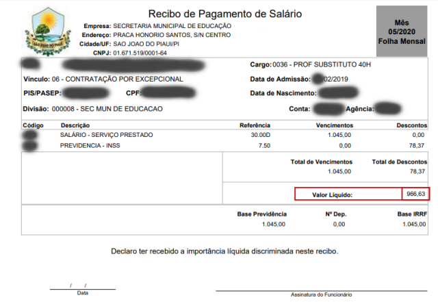 Contracheque de professor passou a vir com redução de 35% no valor.