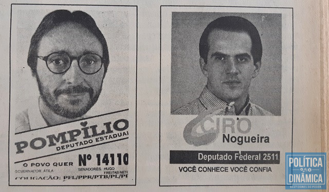 Pompílio Evaristo, à epoca eleito deputado estadual, e Ciro Nogueira, hoje senador da República, em sua primeira campanha para deputado federal.
