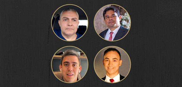 Toni Rodrigues (sup. esquerda), Aquiles Nairó (sup. direita), Geofre Saraiva (inf. esquerda) e Daniel Silva (inf. direita)