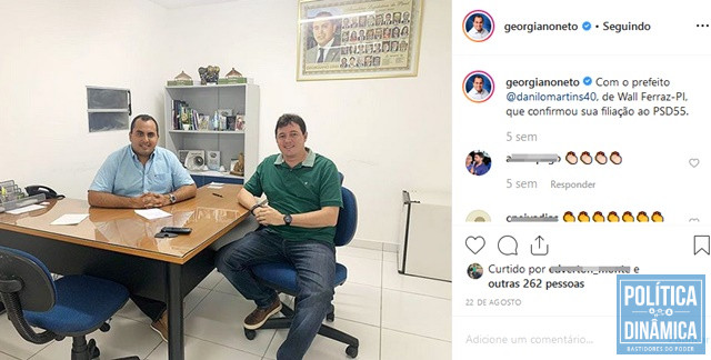Em postagem, Georgiano anunciou filiação de Danilo ao PSD (Foto: Reprodução/Instagram)