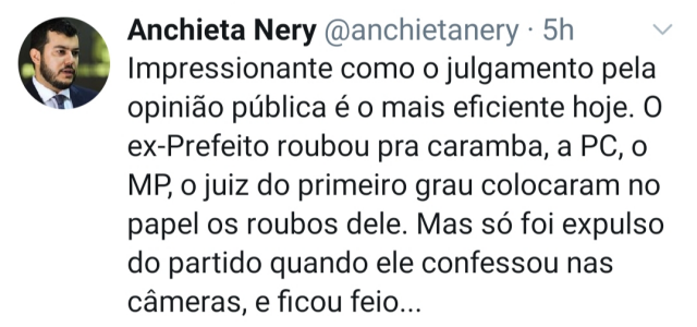 Postagem feita pelo delegado em seu perfil em rede social (Foto: Reprodução/Twitter)