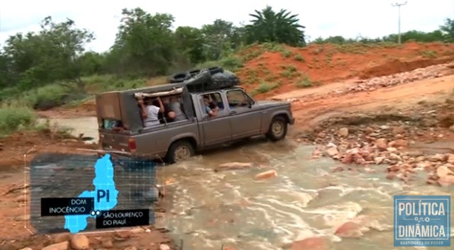 Estrada de Dom Inocêncio saiu em rede nacional (Foto: Reprodução/TV Globo)