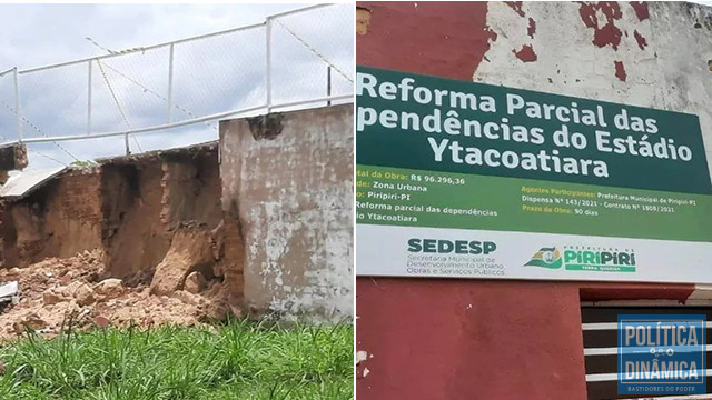 Apesar de reformas nas duas gestões, arquibancada do Ytacoaria caiu em 2022 (foto: redes sociais)