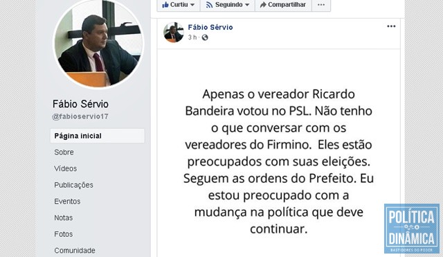 Publicitário manda recado para vereadores (Foto: Reprodução/Facebook)