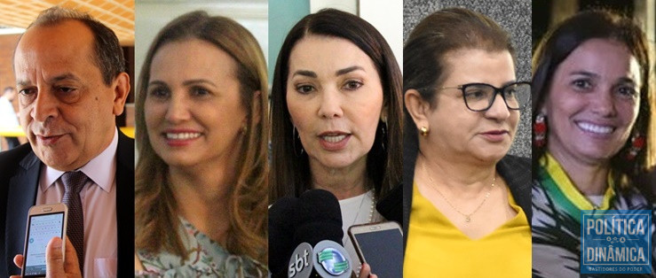 Pela ordem: Hélio, Carmelita, Margarete, Graça e Sádia (Foto: Montagem/PoliticaDinamica)