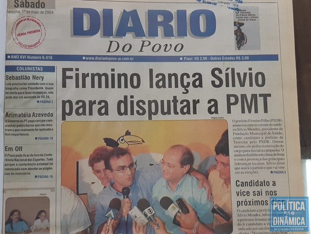 Nome de Silvio foi anunciado no fim de abril em 2004 (Foto: Reprodução/Arquivo Público Piauí)