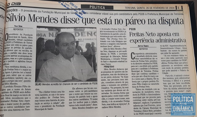 Matéria do jornal O Dia sobre sucessão de 2004 (Foto: Reprodução/Arquivo Público)