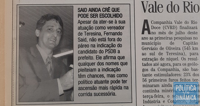 Fernando Said também era cotado (Foto: Reprodução/Arquivo Público do Piauí)