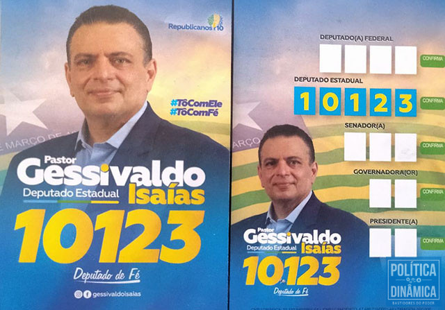 Candidato tem feito comícios distribuindo seus santinhos só com seu nome para deputado estadual (foto: reprodução)