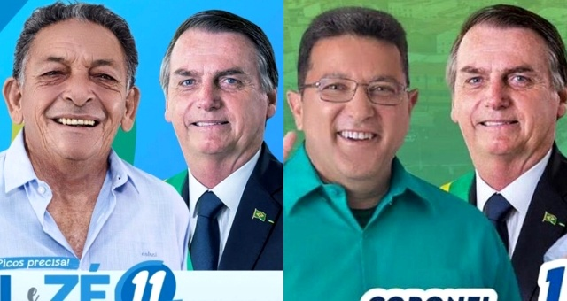 Imagem de Bolsonaro é usada na campanha em Picos (Foto: Reprodução)