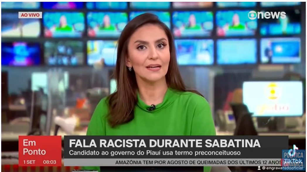 GloboNews repercutiu fala polêmica de candidato do Piauí (foto: reprodução Globo News)