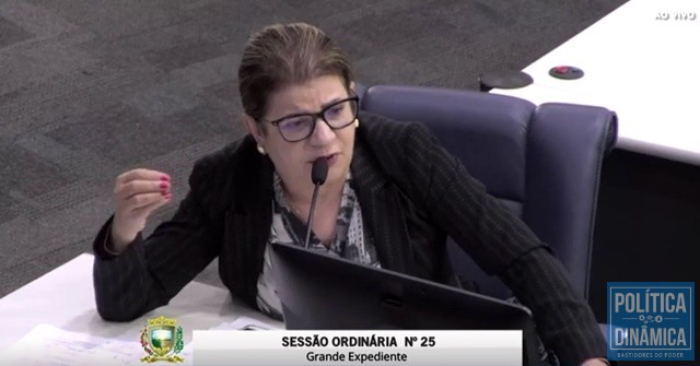 Vereadora saiu em defesa do prefeito Firmino Filho (Foto: Reprodução/CMT)