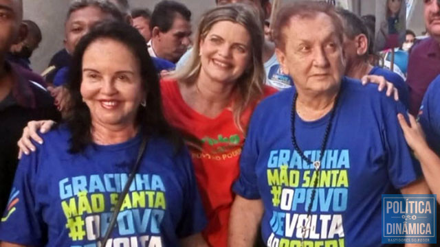 Gracinha Moraes Sousa conta com o apoio dos pais Mão Santa e Adalgisa e, também, da Prefeitura de Parnaíba em sua campanha para deputada estadual (foto: reprodução)