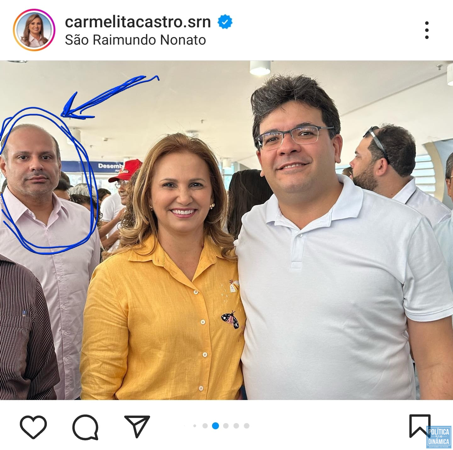 Descobrimos que Isaias Neto é este cidadão que aparece no melhor estilo "papagaio de pirata" lá atras nessa foto da prefeita Carmelita com o governador Rafael Fonteles, que talvez também não o conheça... (foto: Instagram)