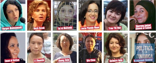 Algumas das jornalistas mulheres que estão presas (Crédito: RSF)