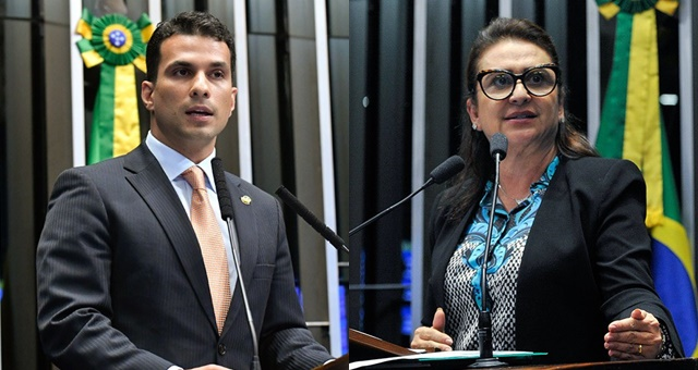 Mãe e filho divergiram na votação da reforma da Previdência (Fotos: Agência Senado)