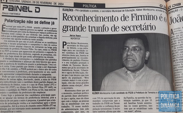 Secretário municipal de Educação já era bastante cotado há 16 anos (Foto: PoliticaDinamica.com / Reprodução / Arquivo Público do Piauí)