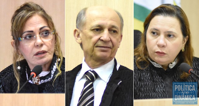 Os conselheiros Lilian, Abelado e Waltânia entenderam que a licitação deve voltar à fase comercial e ter desconsiderada de sua etapa técnica o atestado de Santa Carmém, apresentado pela AEGEA e defendido pelo pessoal do Governo (fotos: Jailson Soares | PoliticaDinamica.com)