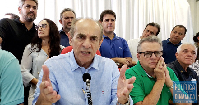 No evento em que o MDB queria que Dr. Pessoa se filiasse ao partido, os deputados da sigla se preocuparam mais em projetar o nome de Marcelo castro para a disputa de governo em 2022 (foto: Marcos Melo | PoliticaDInamica.com)