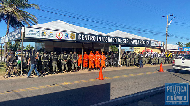 Centro Integrado de Segurança Pública tem sido montado apenas nos períodos de férias no Litoral do Piauí (foto: SSP-PI)