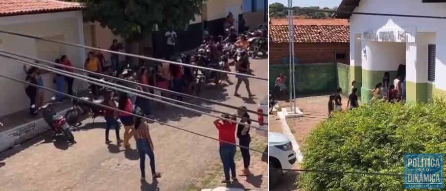 População tenta ocupar Prefeitura de Novo Oriente do Piauí para cobrar prefeito devido à suspensão das aulas presenciais (foto: Reprodução | WhatsApp)