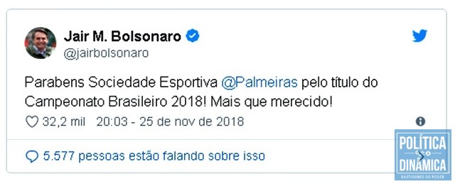 Mensagem postada pelo presidente eleito na internet (Foto: Reprodução/Twitter)