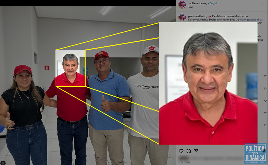 E essa cara de satisfeito? Wellington teria proibido o uso de sua imagem nas imagens promocionais e em propagandas eleitorais da campanha de Pauliana (foto: Instagram)