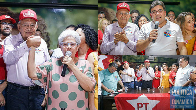 Com direito a boné e bandeira do PT, prefeito de Teresina abandona Bolsonaro e passa a apoiar Lula (foto: redes sociais)