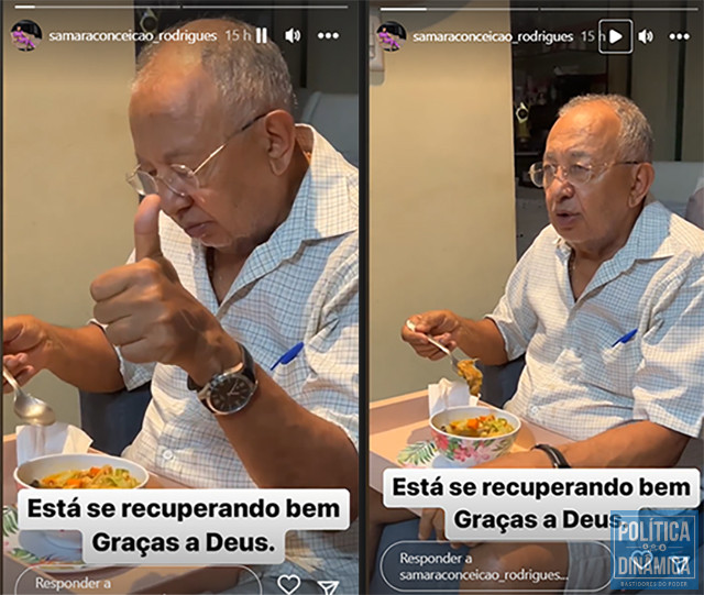 Primeira-dama posta vídeo de Doutor Pessoa se recuperando da Covid em casa (foto: reprodução Instagram)