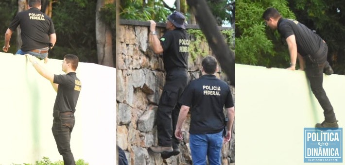 PF pula muro para entrar na casa de Ciro (Foto: Jailson Soares | PoliticaDinamica.com)