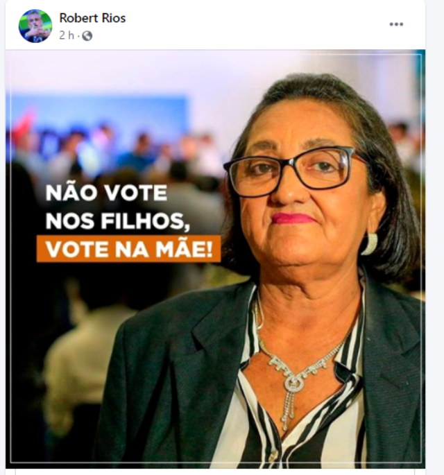 Postagem feita por Robert Rios nas redes sociais (Foto: Reprodução/Facebook/Robert)